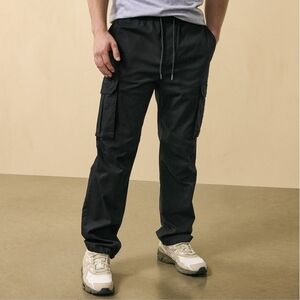 Champs Black Men's Cargo Pants with Side Pockets